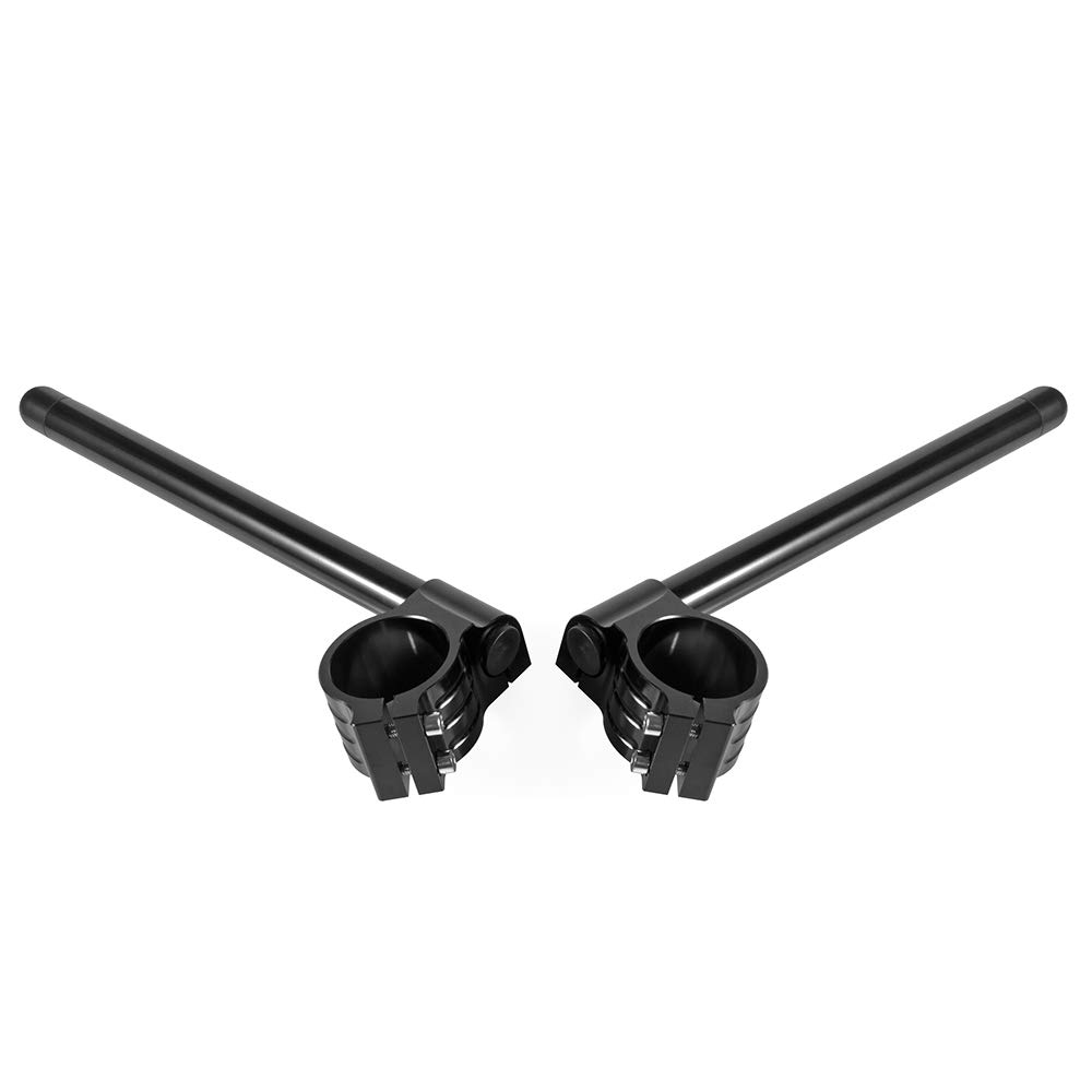 MOTO4U Motorcycle Universal 47mm Aluminum Separate Handlebar Fork Black Clip-On Handlebars,