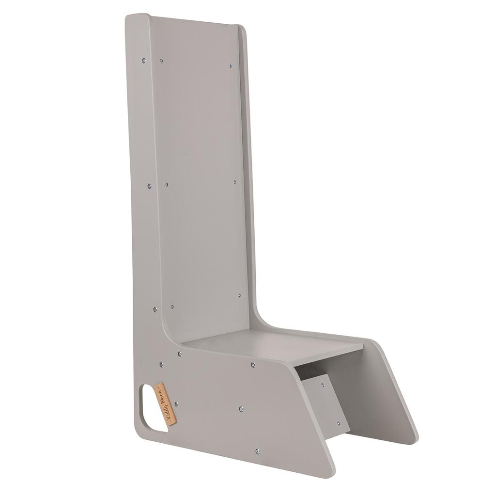 KiddyMoon Bebekler için ahşap kaydırak, kapalı bağımsız kaydırak, çocuklar için 2'si 1 arada sandalye, büyük, gri