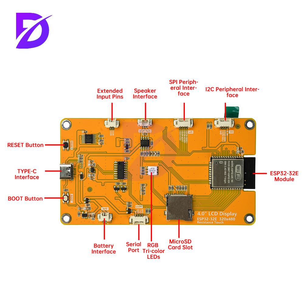 ESP32 WiFi Bluetooth Development Board ST7789 4.0-inch Intelligent Display Module Onboard ESP32-32E Module