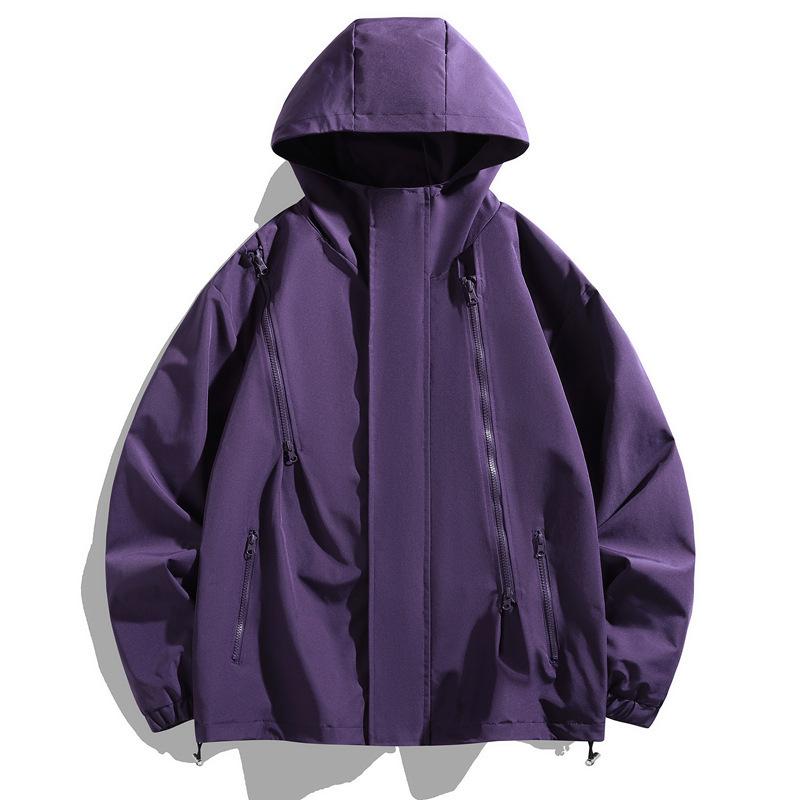 Frühlings-Paar Einfache und modische Outdoor-Freizeitjacke mit Kapuze, dreifach geschützt, mit mehreren Reißverschlüssen