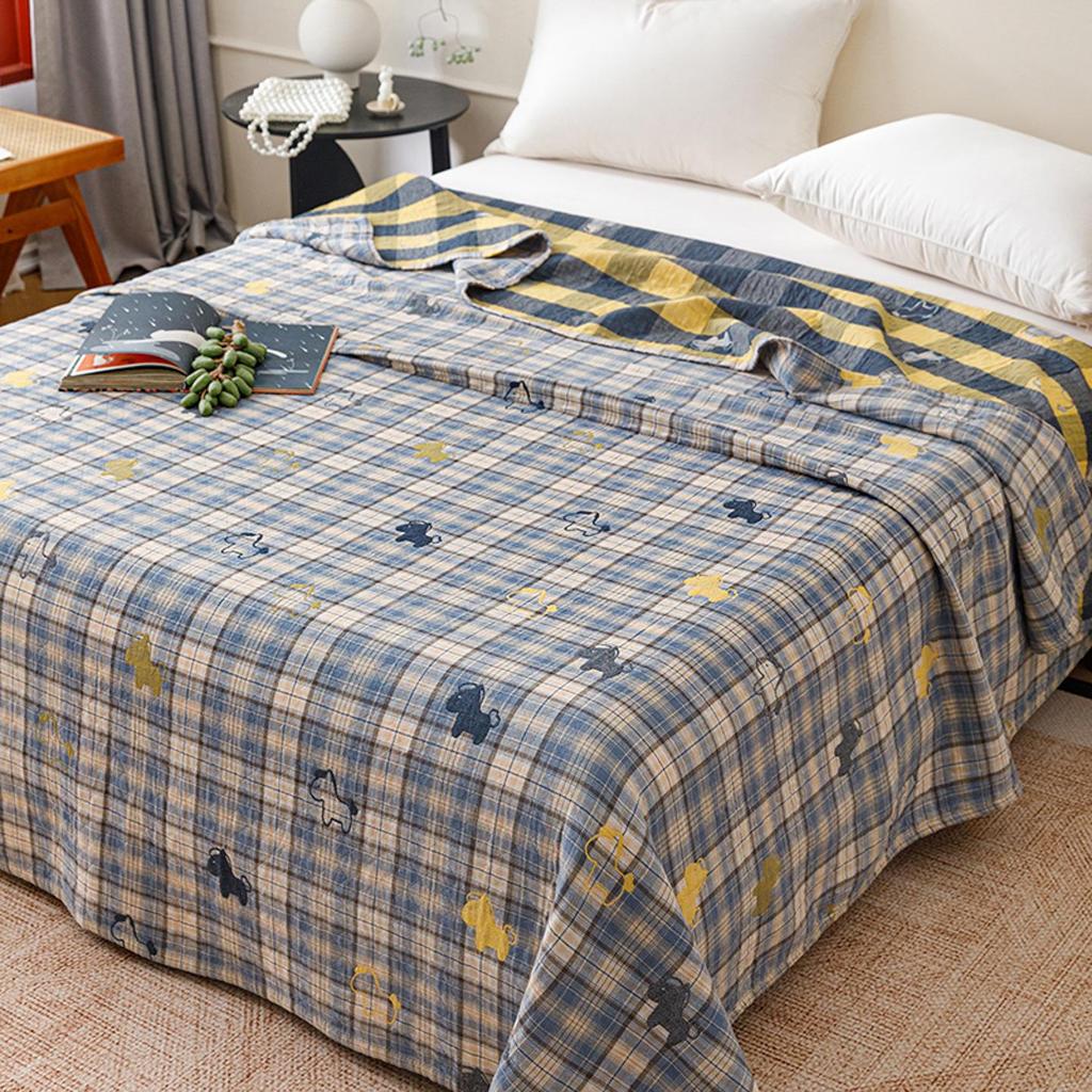 Spring & Summer 100% Cotton Triple-Layer Gauze Cooling Quilt for Home and Office
