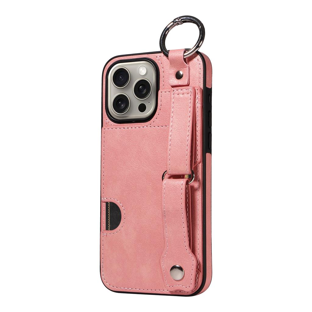 Wristband Ring Holder Cards Solt Wallet Leather Case For iPhone 15 Pro Max 14 Plus 13 12 11 XS SE2022 Pocket Bag Kickstand Cover