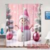 2pcs,Curtains Christmas Snowman1 (2) Popular Light Filtering Curtains Yarn Curtains Thermal Insulation, and Room Darkening