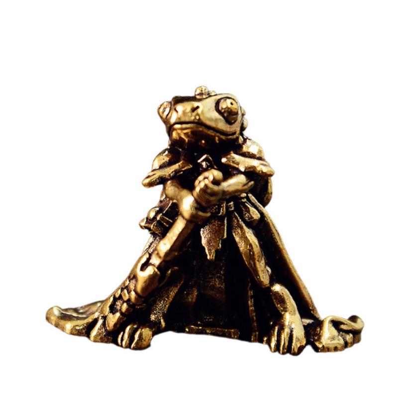 Vintage Brass Frog Statue Miniature Frog Sculpture Antique Animal Figurine Tea Pet Home Office Decor Ideal For Collectors
