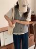 New Women's Knit Cardigan, Vest Vest, Women's Idea Tulle Layered Loose Casual Single-breasted Top