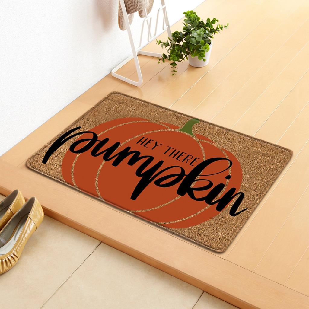 Letter Printed Thanksgiving Halloween Bedroom Living Room Strip Floor Mat Carpet 40*60cm