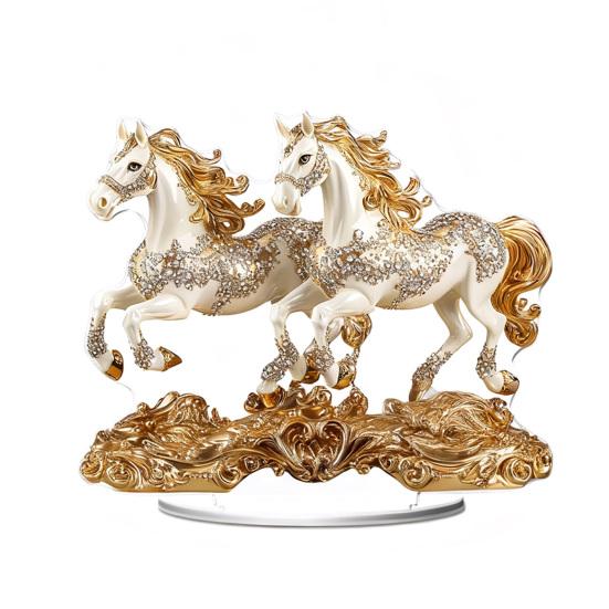 

Акриловая центральная композиция в виде лошади, 2D плоская монета, украшение в виде лошади, настольное украшение в виде лошади для гостиной, спальни, домашнего офиса, стола, полки B