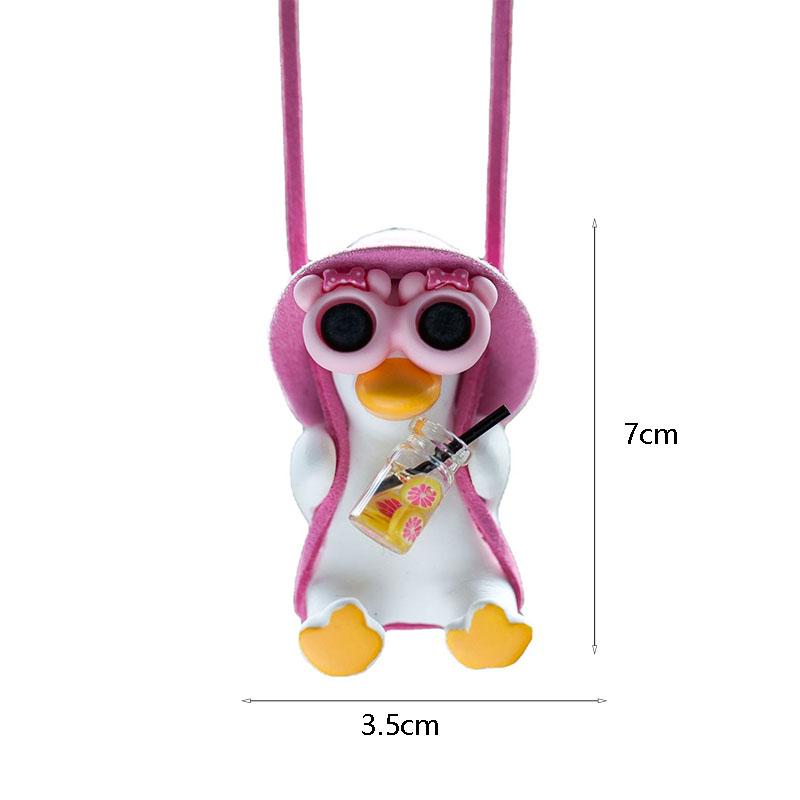 

Anime Pink Swing Duck Car Decoration Pendant Cute Auto Rearview Mirror Hanging Ornament for Women Car Ineriror Accessories розовый
