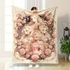 Beautiful Princess Sisters Pattern Flannel Printed Blanket Suitable for All Seasons Suitable for Living Room Office Sofa Travel