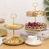 Multi Purpose 2 Tiers Iron Stand for Fruits Vegetables and Snacks Detachable Fruit Holder Tray Nonslip Base Basket
