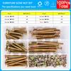 Hexagon Hex Furniture Screw Nut Set Zine M6 Threaded Bolts Phillips Nuts Wood Bed Chair Desk Table Crib Screws Assortment Kit