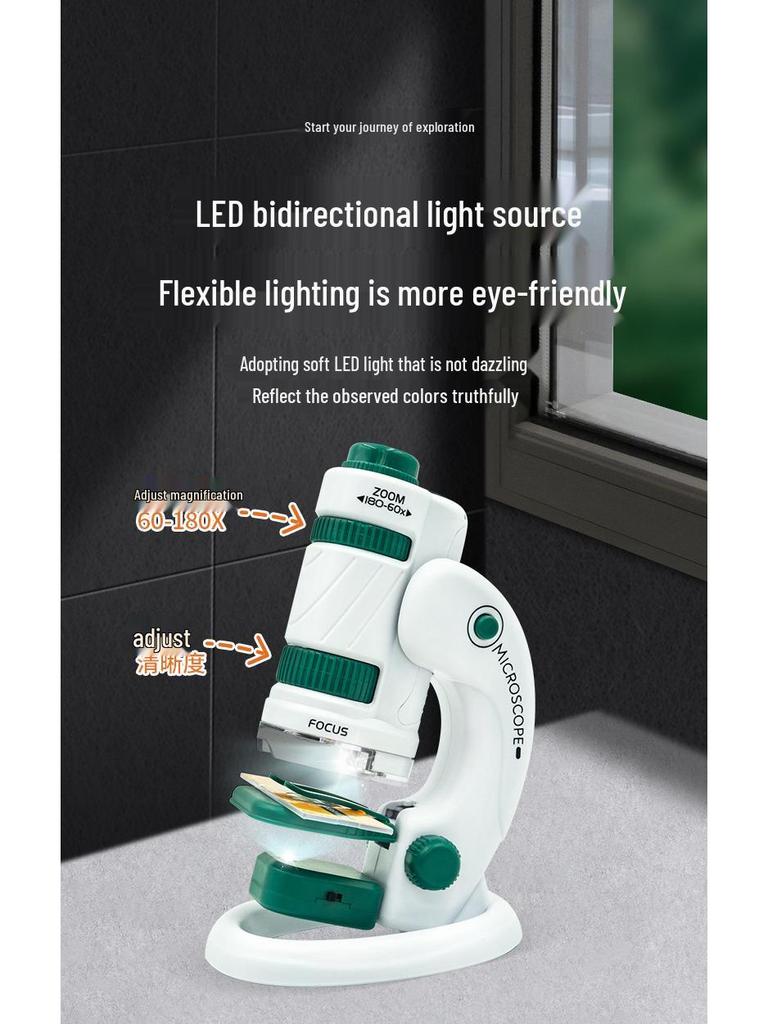 Xueyouma Tragbares Wissenschaftsmikroskop für Kinder - Insekten- und Bakterienbeobachtungsspielzeug für Schüler