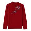 Stylish 100% Wool Sweater: Women's Autumn/Winter Embroidered Half-High Neck Knitwear, Warm Base Layer Cardigan