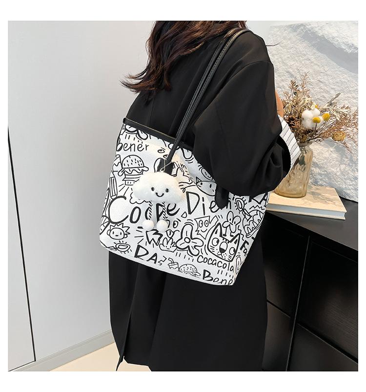 Autumn/winter 2025 Graffiti Portable Tote Bag