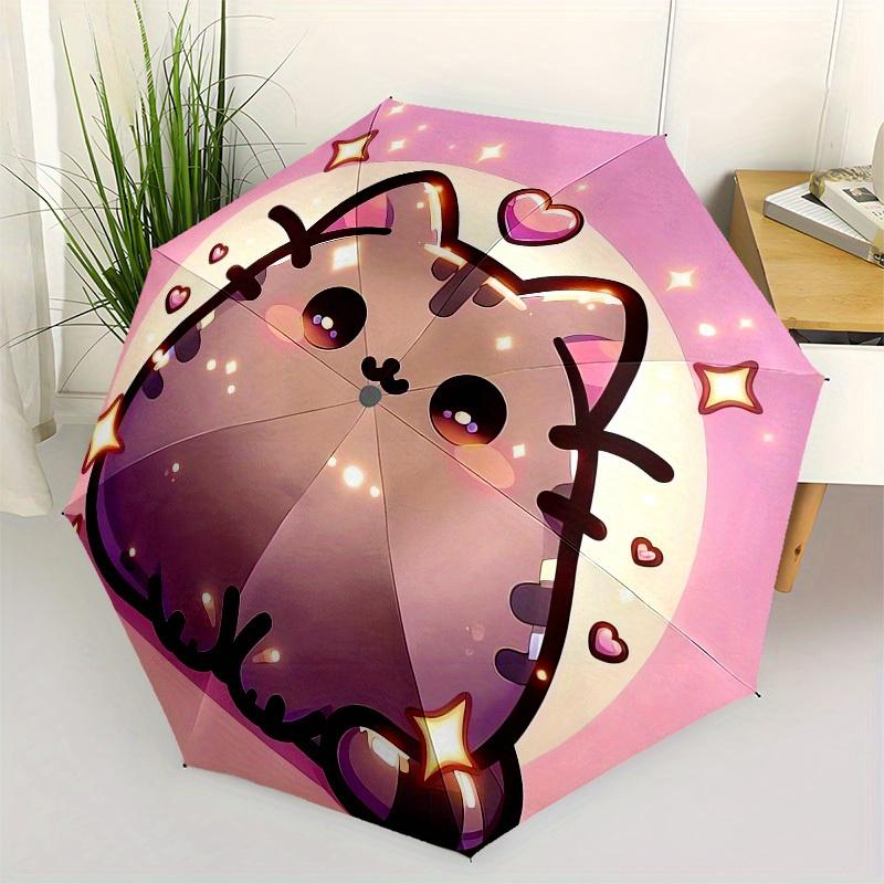

1pc Cute Kitten with Sparkles Umbrella with Plastic Handle,Suitable for All Seasons Home Travel Outdoor UmbrellaM969