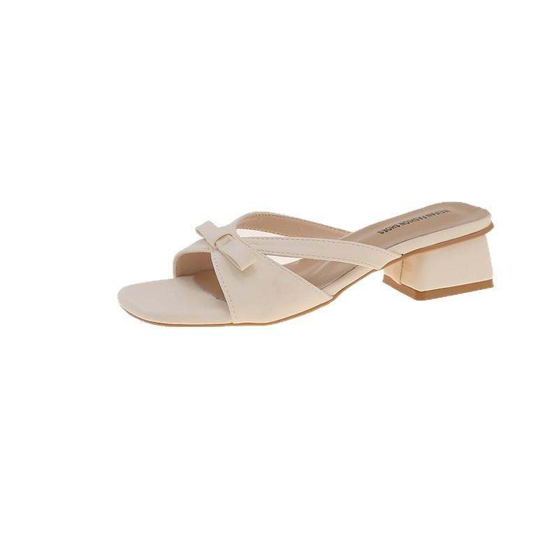 2025 Summer New High Temperament with Skirt High Heels Women's Fashion High Heels Cool Slippers Outer Wear Women