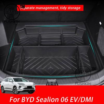 Rear Trunk Storage Box ABS Waterproof Trunk Organizer Tray For BYD Sealion 06 EV/DMI 2025 2026 Interior Stowing Accessories