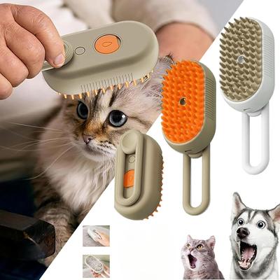 3-in-1 Pets Steam Brush Cat Steamer Brush Multifunctional Dog Grooming Brush for Removing Tangled and Loose Hair Pet Tools