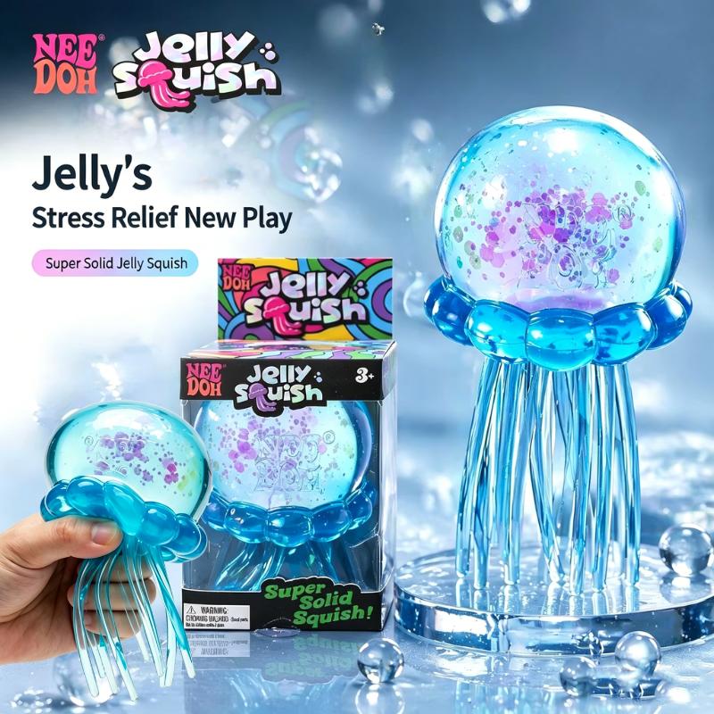 Bai Fen Bai Toys Schylling Needoh Jellyfish Squishy Random Color Soft Stress Relief Toy Cute Relaxing Squeeze Sensory Toy