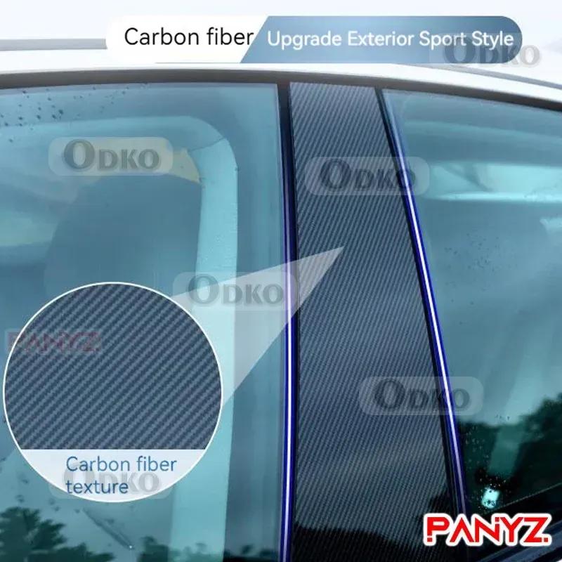6 Pcs Car Door Window Glossy Piano Black Pillar Posts Cover Trim for Porsche Macan 2014- Accessories Auto Exterior Parts