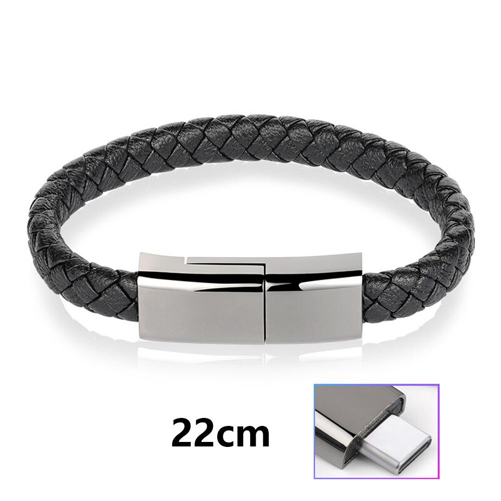 USB C - USB C Браслет Кабель Тип C Кабель для зарядки и передачи данных для Samsung Huawei Xiaomi Короткие кабели для быстрой зарядки USB to Type C-L 22cm