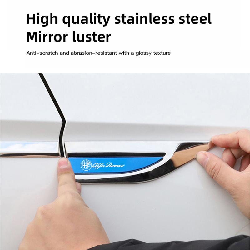 2Pcs Car Leaf Board Personality 3D Metal Stickers For Alfa Romeo 4C 159 Spider Giulia Giulietta 156 Mito Car Fender Side Decals