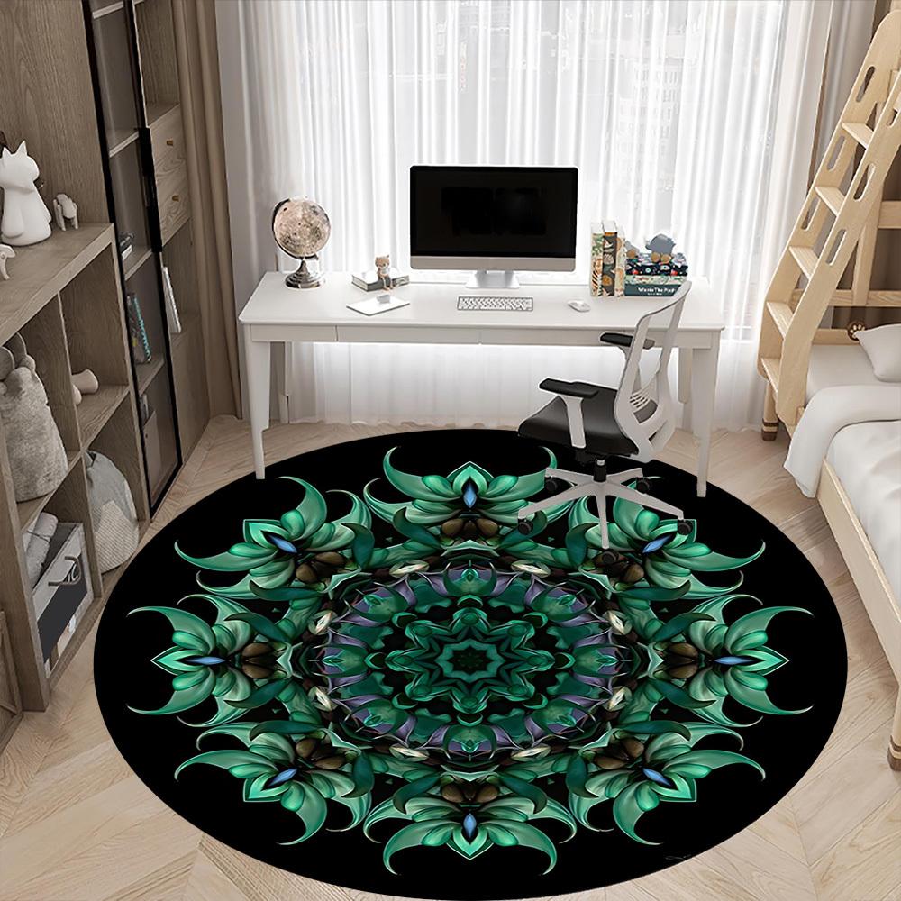 1pc Kaleidoscope Chair Carpet for Office, Non slip, Soft and Durable Office Rug