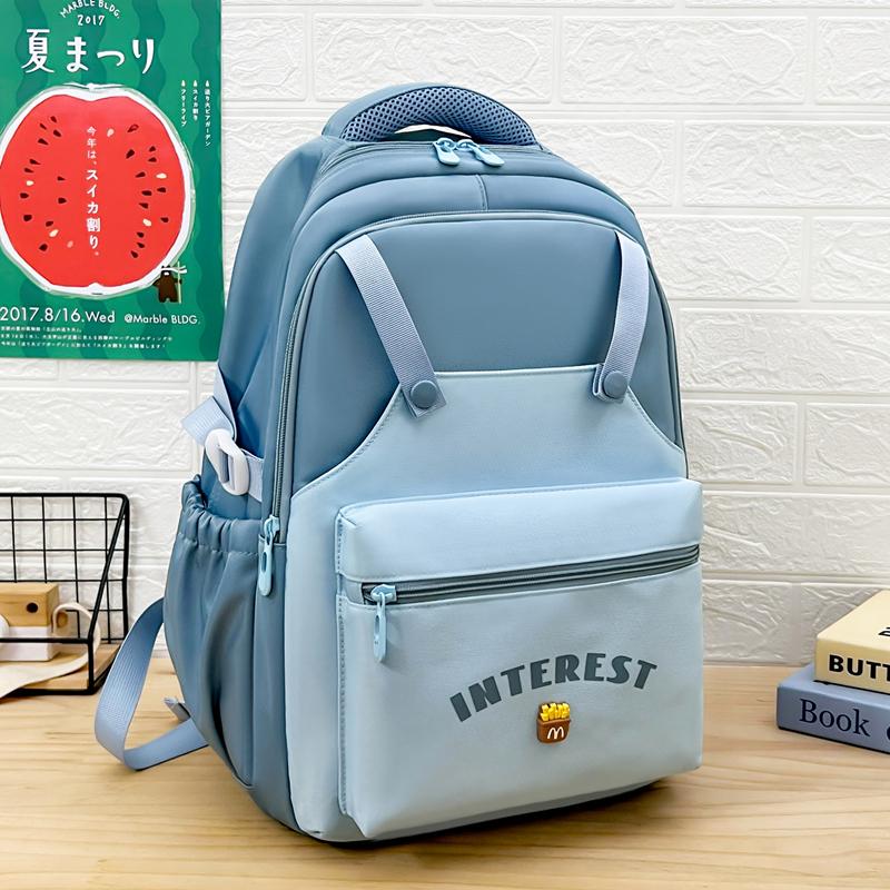 

Schoolbag for Primary School Students Grade One, Two and Three Cartoon Color Contrast Girls Travel Backpack синій