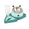 Pet Food Feeder and Automatic Water Dispensers Set with Detachable Stainless Steel Bowl for Small Medium PetsAgate Green