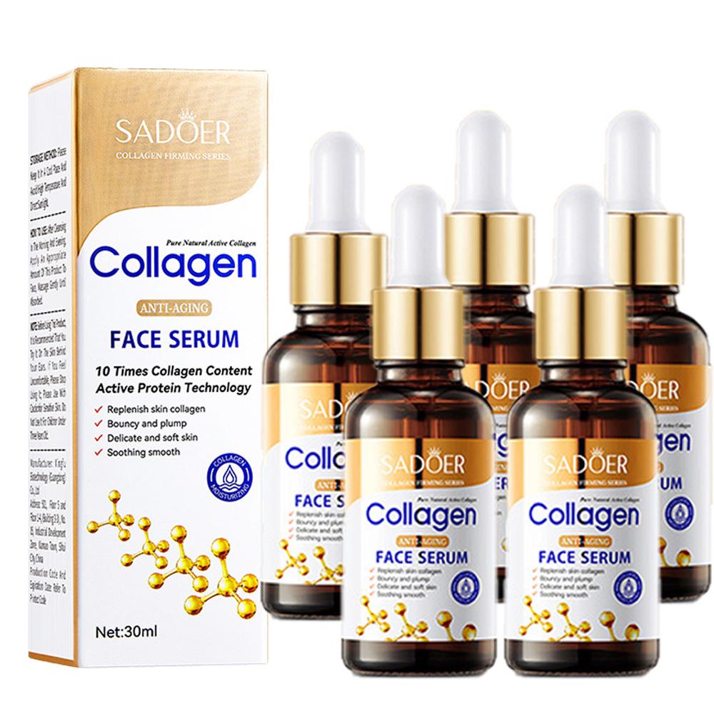 1/3/5pcs SADOER Collagen Face Serum Skincare Facial Essence Liquid Anti-aging Moisturizing Nourishing Facial Serum Skin Care