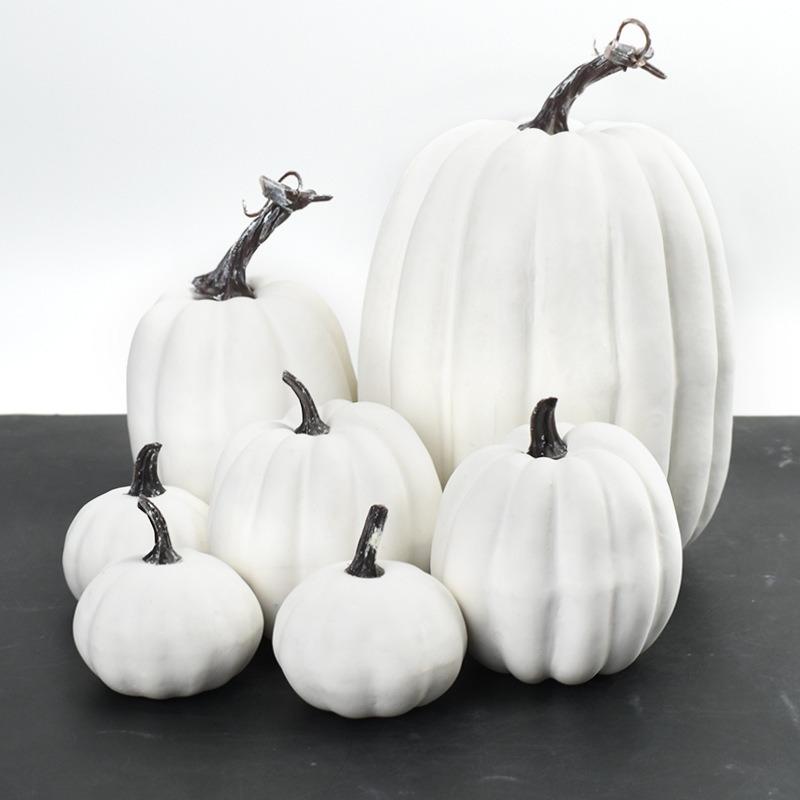 7PCS Simulation Pumpkin Model Artificial Pumpkin Decoration Garden Party Decoration Halloween Thanksgiving Decoration