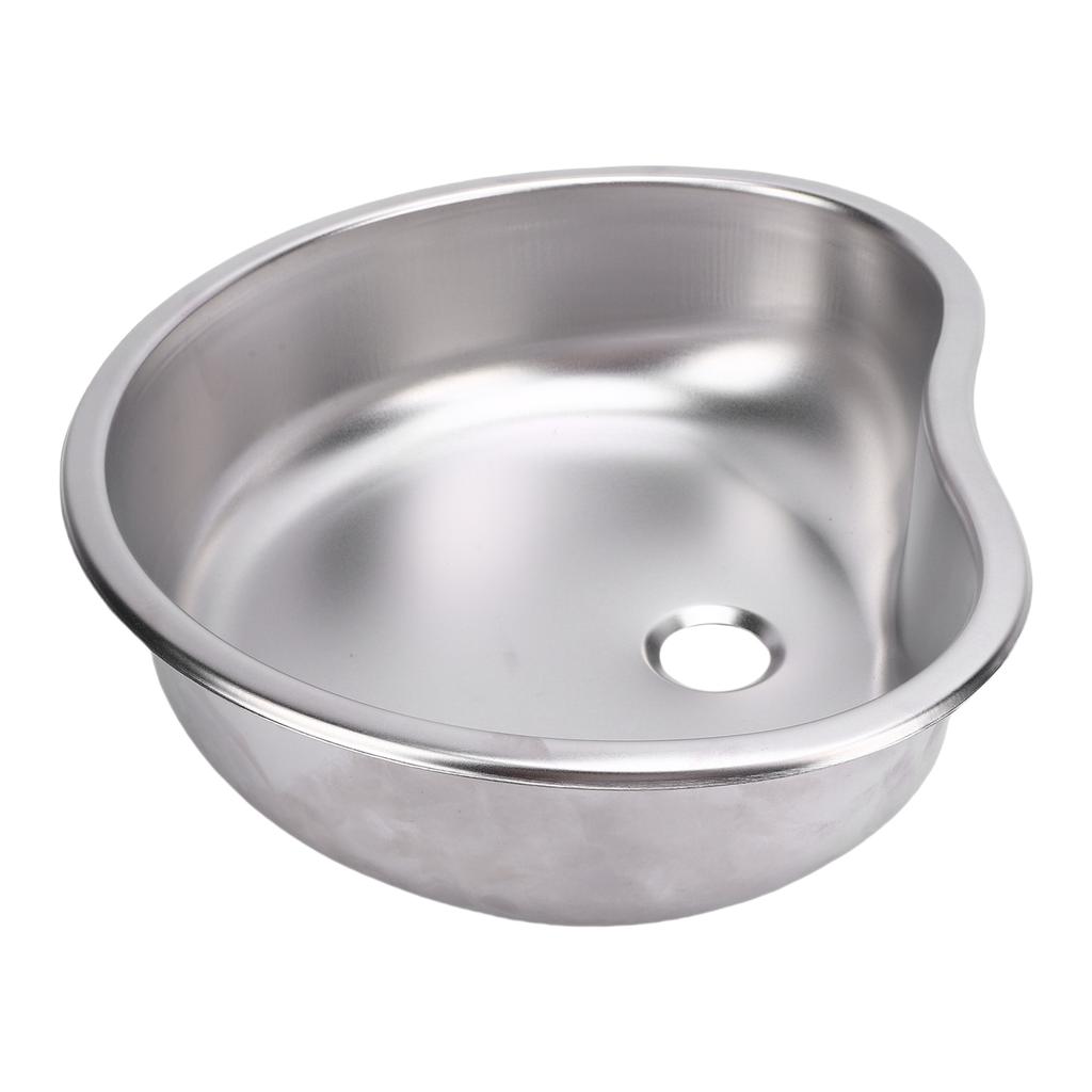 Edelstahl Barspüle 15x12,48x3,94in Großes Fassungsvermögen Herzförmiges Waschbecken mit 40mm Abfluss