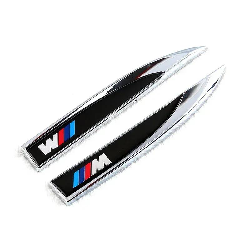

B4 A5 For BMW M 2pc Car M Badge Sticker Metal Car Side body Labeling For bmw M Sticker X1 X3 X4 X5 X6 X7 e46 e90 f20 e60 e39 f10 серебряный