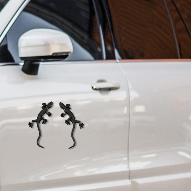 3D Geckoes Metal Scooters Car Decals Badge Emblems Stickers Pack Of 2 For Creative And Individualized Vehicle Decoration