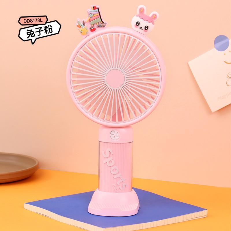 Ventilador portátil USB de dibujos animados - Mini ventilador eléctrico de escritorio para uso en exteriores