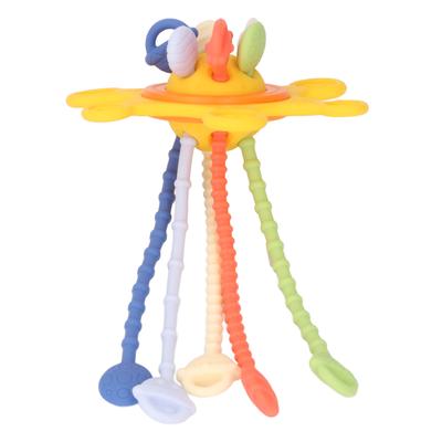 Baby Pull String Toy Brain Development Interactive Fine Motor Skill Colorful Silicone Pull String Se