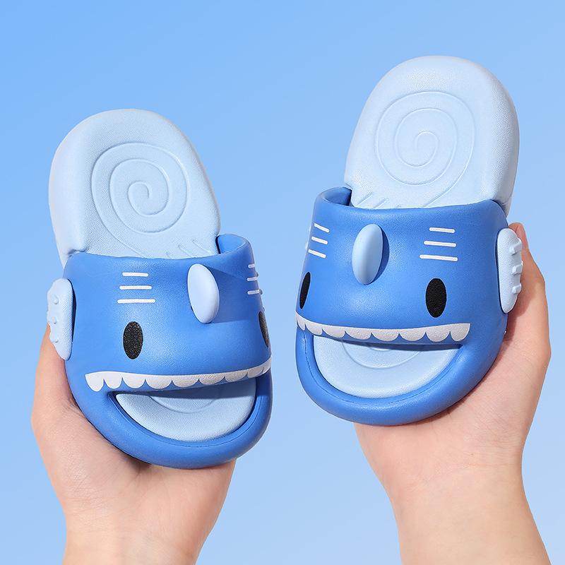 

2026New baby shark children s sandals for boys and girls, summer home anti-slip bathroom slippers for outdoor wear 24-25Inner Length16CM】 сапфир синий