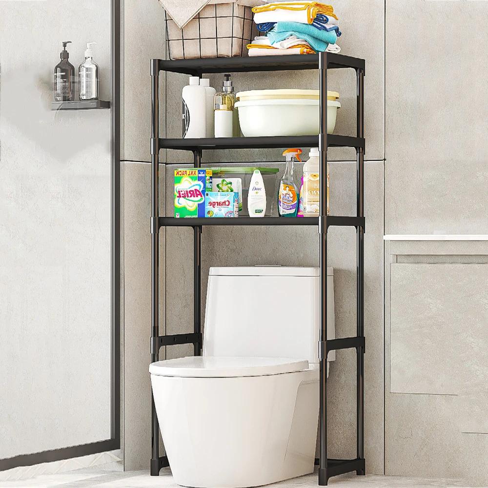Koupelnový regál na pračku Příslušenství Vícevrstvý úložný regál na toaletu Úložná police bez perforace Domácí regály na praní