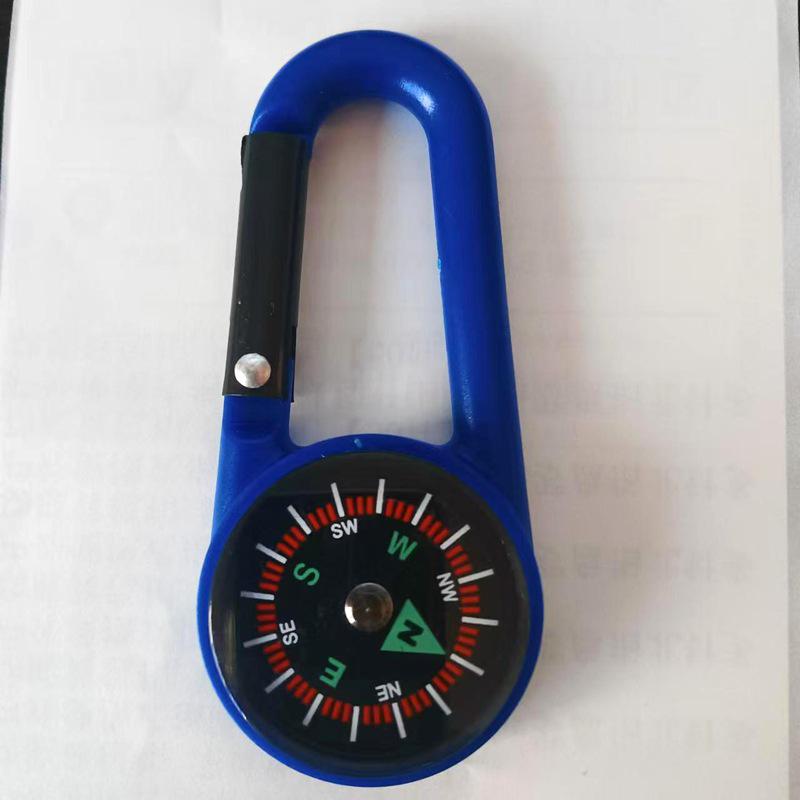 

Портативный многофункциональный компас для походов с карабином синий