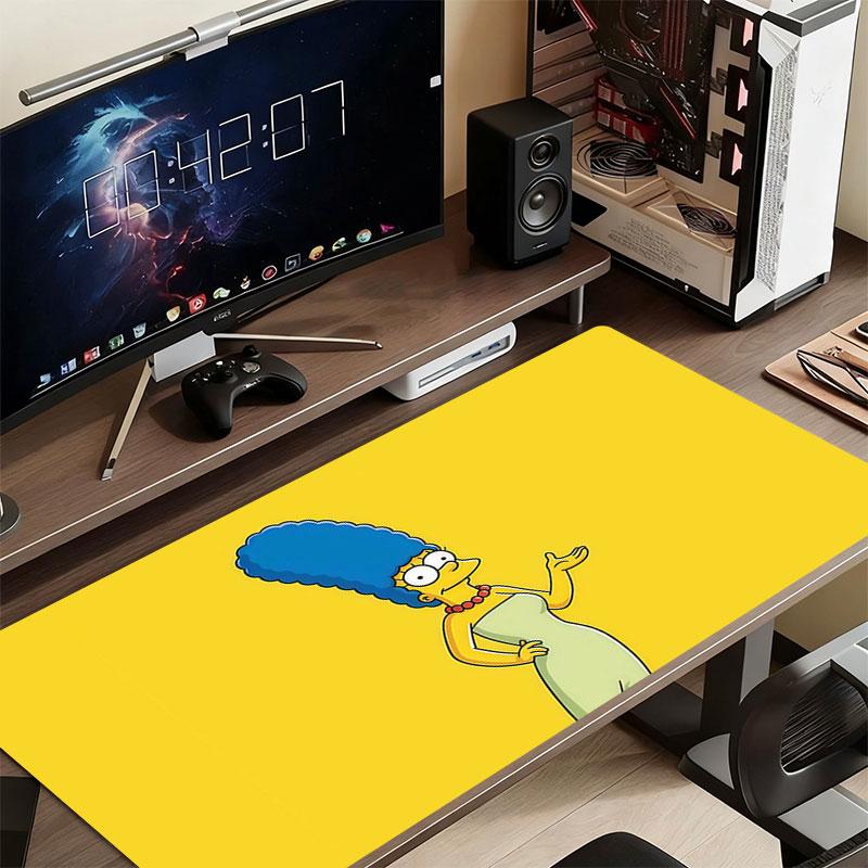 Marge Simpson Mouse Pad, Large Gaming Desk Mat, Non-slip XXL Mousepad for Laptop & Tablet, Mini PC Playmat with Stitched Edges