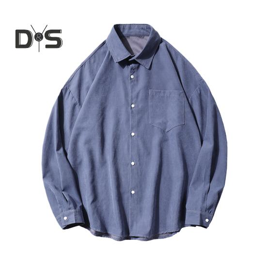 Men Shirt Lapel Long Sleeve Single Breasted Shirt Tops Solid Color Patch Pocket Casual Shirt Loose Fit Comfortable Fit Jacket