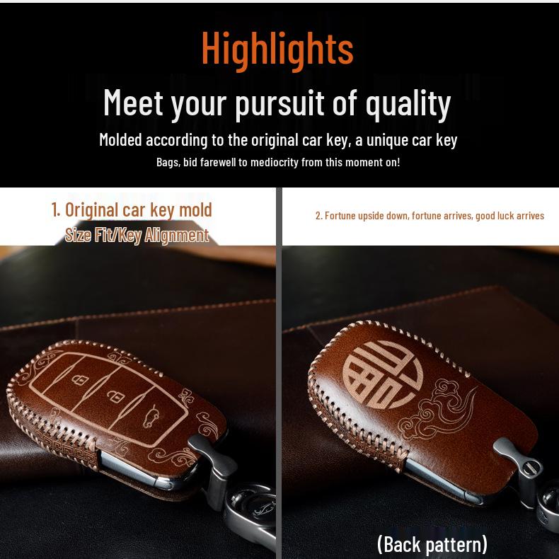 High-End Cowhide Key Case for Dongfeng Fengguang Ix5/ix7/560/580 Cars