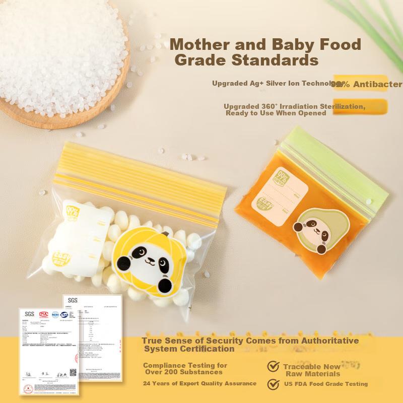 Baby Food Bags, Infant-Specific Food Storage Bags, Thickened Sealing Bags for Fresh Food Preservation And Portioning, 30 Pieces