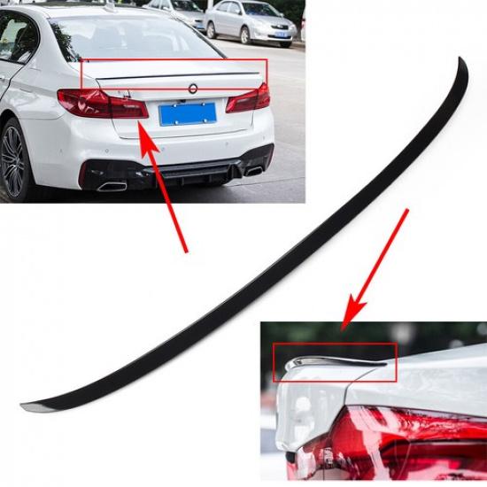 Glossy Black Rear Trunk Lip Spoiler Wing For BMW 5-series G30 Sedan 2017-