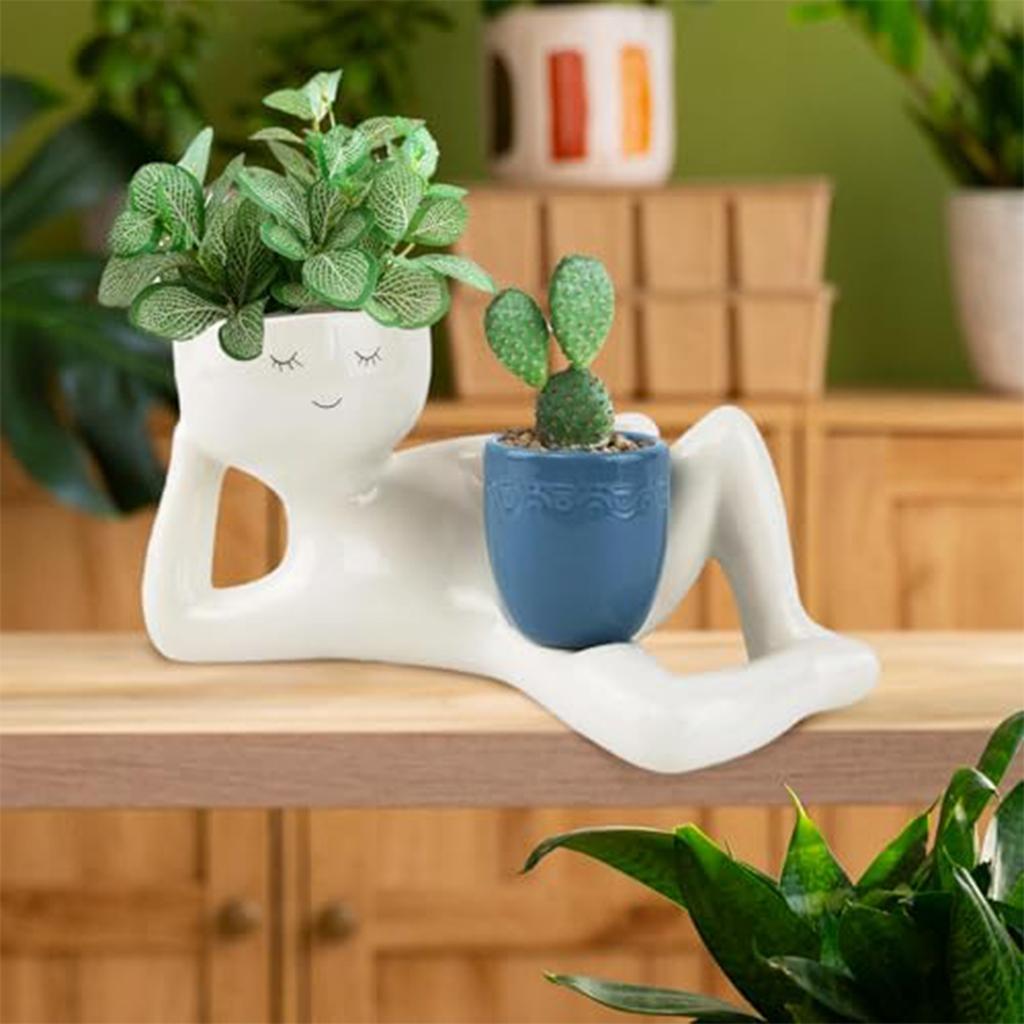 Interesting Resin Flower Pots, Beautiful Lying Postures Of Plants And Cacti, Unique Garden Decoration Gifts