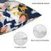 Fresh Colors Navy Orange Pink Square Pillowcase Polyester Linen Velvet Printed Zip Decor Bed Cushion Case