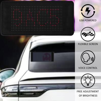 Flexible LED Matrix Pixel Panel LED Car Rear Window Sign Light USB Bluetooth App Control Logo Customizable with Voice Function