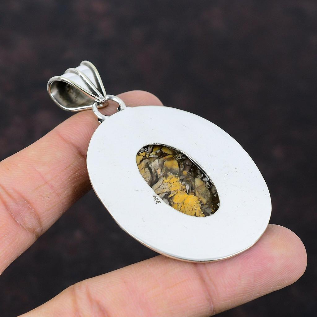 Brecciated Mookaite Pendant Gemstone Pendant Handmade Vintage Pendant 925 Sterling Silver Pendant Brecciated Mookaite Jewelry Gift For Women