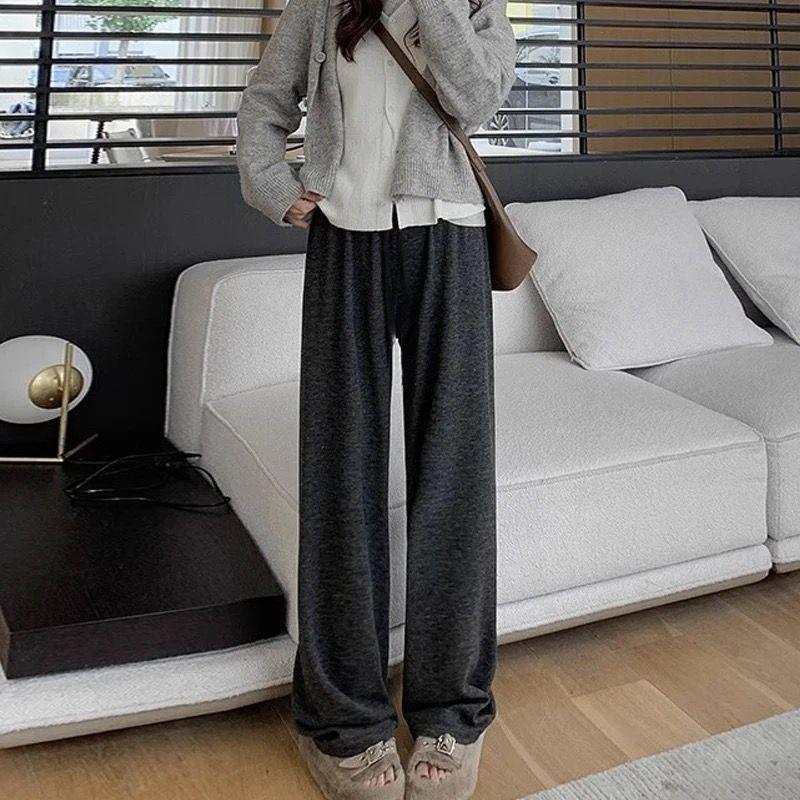 Maternity Wide-Leg Belly Support Pants - Autumn/Winter Fashion, Plus Velvet