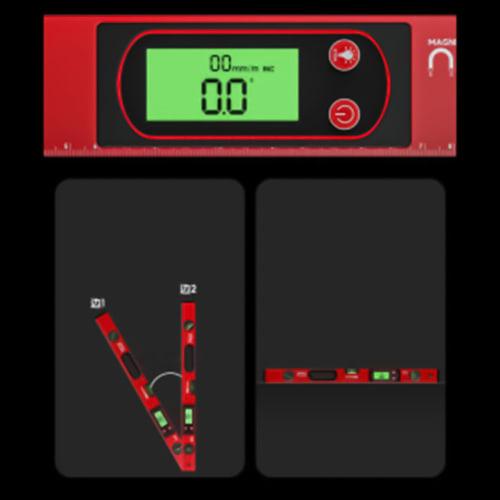 Digital Spirit Level, Digital Inclinometer, Aluminum Alloy Spirit Level with Triple Bubble, Shock-Resistant Design, for Home Improvement and Construct